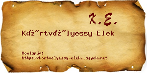 Körtvélyessy Elek névjegykártya